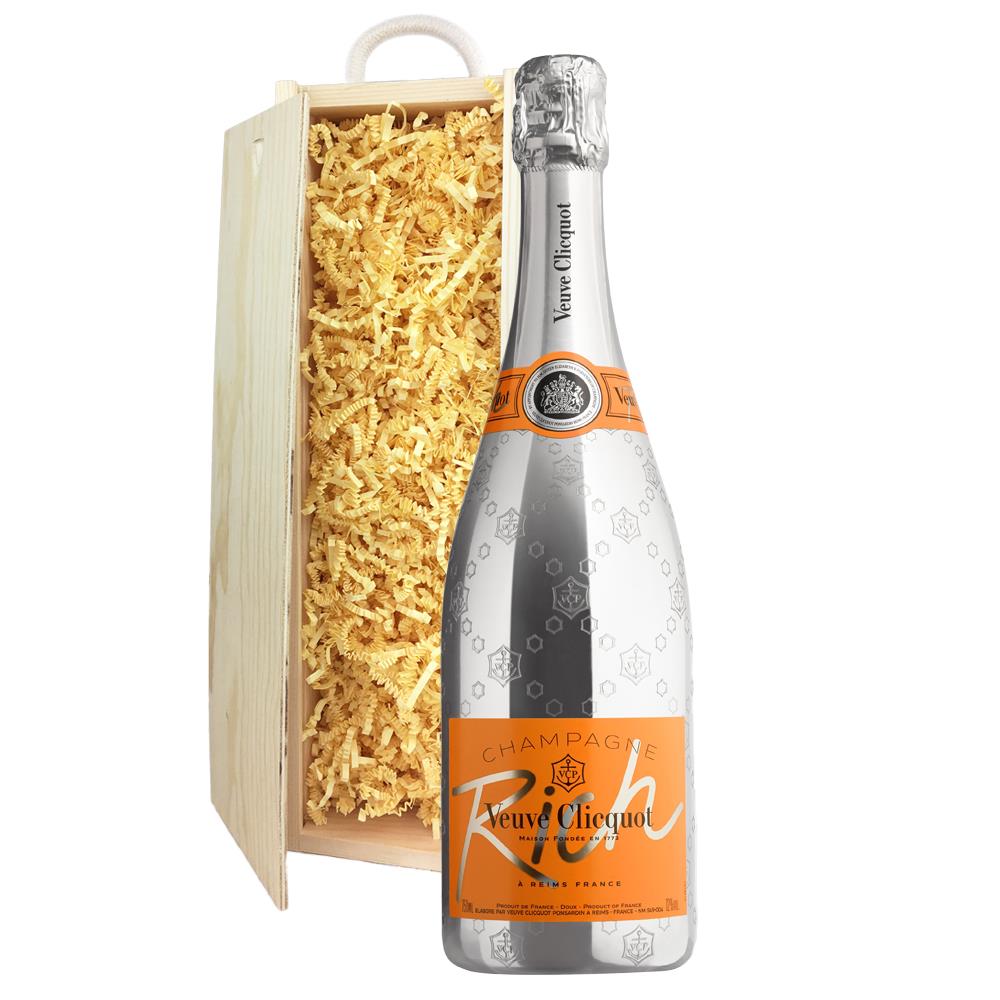 Veuve Clicquot Rich Champagne 75cl In Pine Gift Box